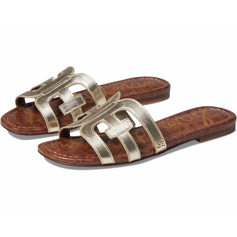 Sam Edelman Bay Kids Slide Sandals Size 11 Gold Comfort Slip On Open Toe NWOT